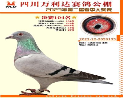 2023年万利达公棚决赛104名