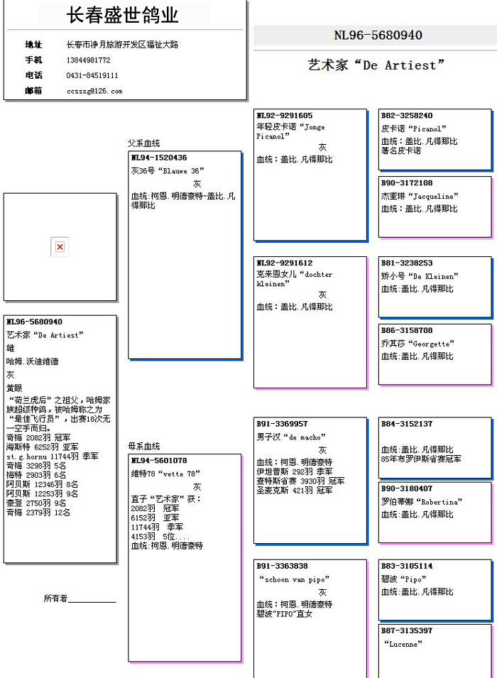 友祥鸽业血统书图片图片